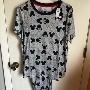 Brand New! Old Navy Gray and Navy  Mickey Mouse Pajama Set